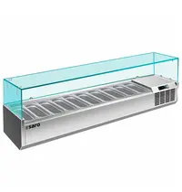 Saro Opzetkoelvitrine | 10x 1/4 GN | +2°C/+8°C | 2000x335x435(h)mm 