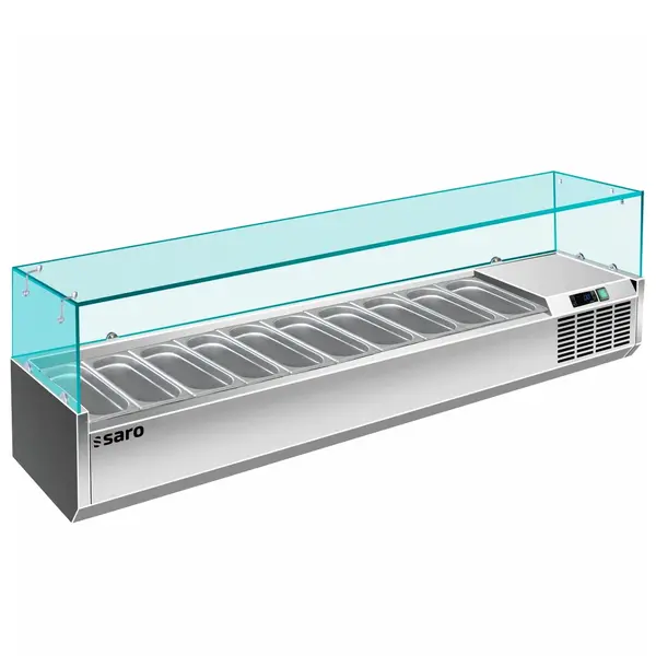 Opzetkoelvitrine | 10x 1/4 GN | +2°C/+8°C | 2000x335x435(h)mm