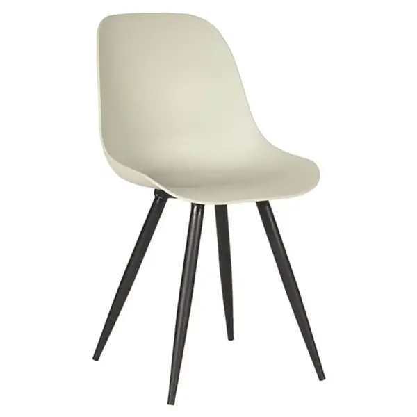 Stoelen | MONA | Kunststof/Metaal | Breeze | Zwarte Poten | In-/Outdoor | 2 Stuks | 460x540x880(h)mm