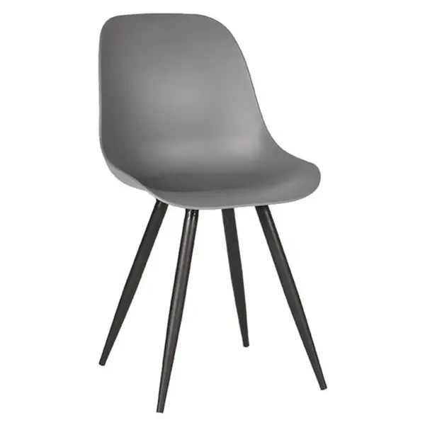 Stoelen | MONA | Kunststof/Metaal | Anthracite | Zwarte Poten | In-/Outdoor | 2 Stuks | 460x540x880(h)mm