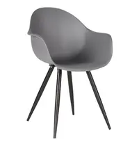HC Stoelen | LIVA | Kunststof/Metaal | Anthracite | Zwarte Poten | In-/Outdoor | 2 Stuks | 580x540x850(h)mm