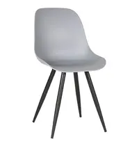 HC Stoelen | MONA | Kunststof/Metaal | Grey | Zwarte Poten | In-/Outdoor | 2 Stuks | 460x540x880(h)mm