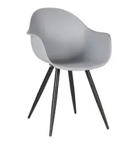 HC Stoelen | LIVA | Kunststof/Metaal | Grey | Zwarte Poten | In-/Outdoor | 2 Stuks | 580x540x850(h)mm