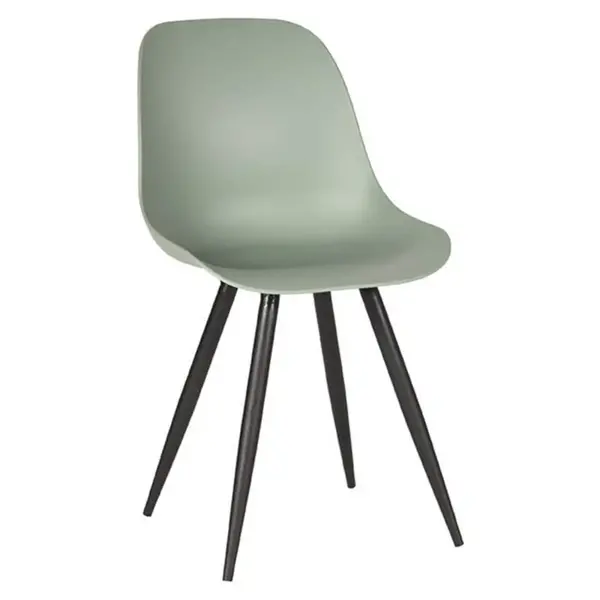 Stoelen | MONA | Kunststof/Metaal | Forest | Zwarte Poten | In-/Outdoor | 2 Stuks | 460x540x880(h)mm