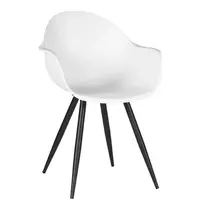 HC Stoelen | LIVA | Kunststof/Metaal | White | Zwarte Poten | In-/Outdoor | 2 Stuks | 580x540x850(h)mm
