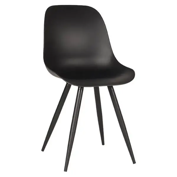 Stoelen | MONA | Kunststof/Metaal | Black | Zwarte Poten | In-/Outdoor | 2 Stuks | 460x540x880(h)mm