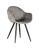HC Stoelen | FIONA |  Fluweel/Metaal | Grey |  Zwarte Poten | Indoor | 2 Stuks | 600x580x830(h)mm 