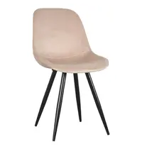 HC Stoelen | CARA | Fluweel/Metaal | Sand | Zwarte Poten | Indoor | 2 Stuks | 460x560x880(h)mm