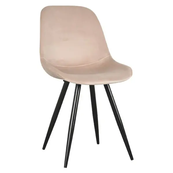 Stoelen | CARA |  Fluweel/Metaal | Sand |  Zwarte Poten | Indoor | 2 Stuks | 460x560x880(h)mm