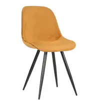 HC Stoelen | CARA | Fluweel/Metaal | Ochre | Zwarte Poten | Indoor | 2 Stuks | 460x560x880(h)mm