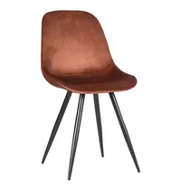 HC Stoelen | CARA | Fluweel/Metaal | Rust | Zwarte Poten | Indoor | 2 Stuks | 460x560x880(h)mm