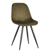 HC Stoelen | CARA | Fluweel/Metaal | Army Green | Zwarte Poten | Indoor | 2 Stuks | 460x560x880(h)mm