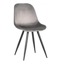 HC Stoelen | CARA | Fluweel/Metaal | Grey | Zwarte Poten | Indoor | 2 Stuks | 460x560x880(h)mm