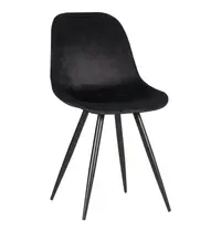 HC Stoelen | CARA | Fluweel/Metaal | Black | Zwarte Poten | Indoor | 2 Stuks | 460x560x880(h)mm