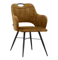 HC Stoelen | JEWEL |  Fluweel/Metaal | Cognac |  Zwarte Poten | Indoor | 2 Stuks | 605x625x870(h)mm 