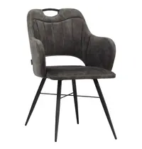 HC Stoelen | JEWEL |  Fluweel/Metaal | Anthracite |  Zwarte Poten | Indoor | 2 Stuks | 605x625x870(h)mm 