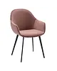 HC Stoelen | CAMILLE |  Fluweel/Metaal | Old Pink |  Zwarte Poten | Indoor | 2 Stuks | 560x650x820(h)mm 