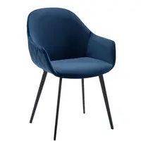 HC Stoelen | CAMILLE |  Fluweel/Metaal | Blue |  Zwarte Poten | Indoor | 2 Stuks | 560x650x820(h)mm 