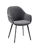 HC Stoelen | CAMILLE |  Fluweel/Metaal | Grey |  Zwarte Poten | Indoor | 2 Stuks | 560x650x820(h)mm 