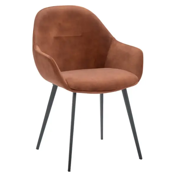 Stoelen | TERA |  Fluweel/Metaal | Copper |  Zwarte Poten | Indoor | 2 Stuks | 560x650x820(h)mm