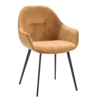 HC Stoelen | TERA |  Fluweel/Metaal | Cognac |  Zwarte Poten | Indoor | 2 Stuks | 560x650x820(h)mm 