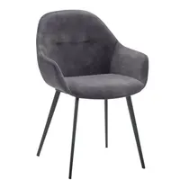 HC Stoelen | TERA |  Fluweel/Metaal | Anthracite |  Zwarte Poten | Indoor | 2 Stuks | 560x650x820(h)mm 