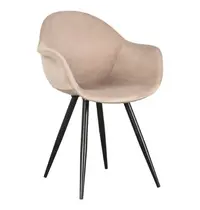 HC Stoelen | FIONA | Fluweel/Metaal | Sand | Zwarte Poten | Indoor | 2 Stuks | 600x580x830(h)mm