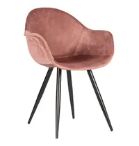 HC Stoelen | FIONA | Fluweel/Metaal | Old Pink | Zwarte Poten | Indoor | 2 Stuks | 600x580x830(h)mm