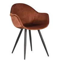 HC Stoelen | FIONA | Fluweel/Metaal | Rust | Zwarte Poten | Indoor | 2 Stuks | 600x580x830(h)mm