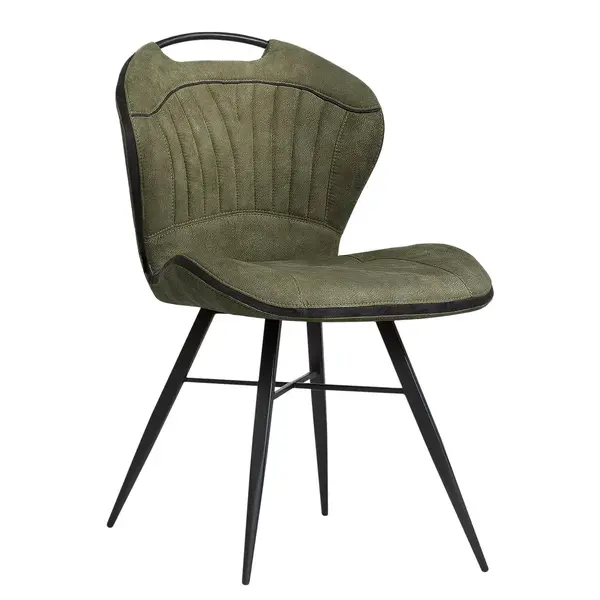 Stoelen | SPLASH | Microvezel/Metaal | Moss | Zwarte Poten | Indoor | 2 Stuks | 620x540x870(h)mm