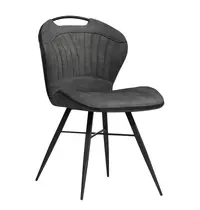 HC Stoelen | SPLASH | Microvezel/Metaal | Anthracite | Zwarte Poten | Indoor | 2 Stuks | 620x540x870(h)mm