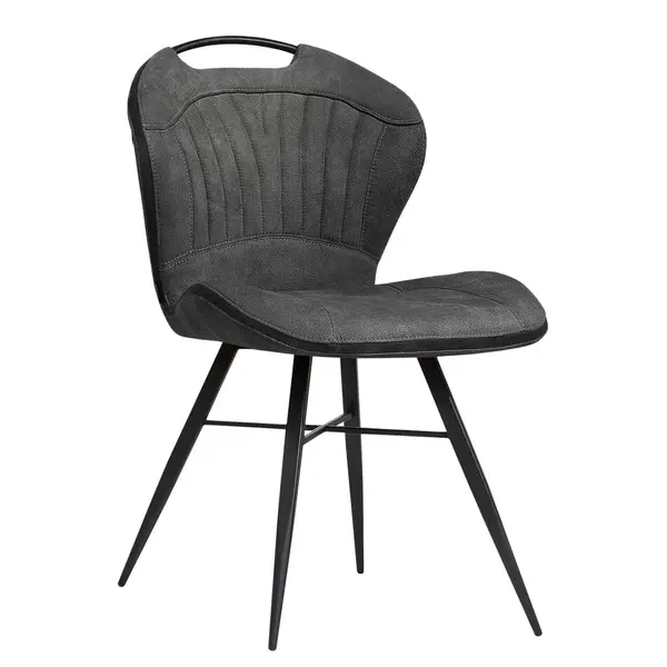 Stoelen | SPLASH | Microvezel/Metaal | Anthracite | Zwarte Poten | Indoor | 2 Stuks | 620x540x870(h)mm