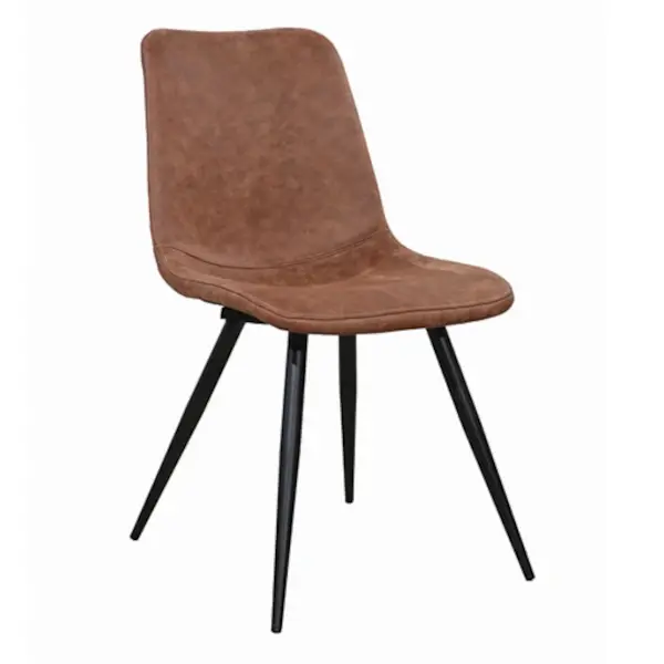 Stoelen | SPOT | Microvezel/Metaal | Cognac | Zwarte Poten | Indoor | 2 Stuks | 540x610x860(h)mm