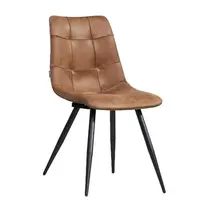 HC Stoelen | PEAK | Microvezel/Metaal | Cognac | Zwarte Poten | Indoor | 2 Stuks | 480x650x880(h)mm 