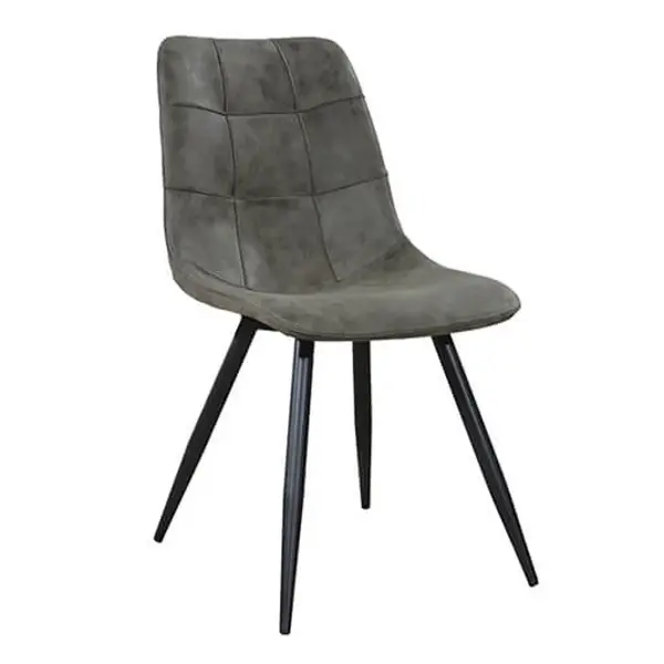Stoelen | PEAK | Microvezel/Metaal | Olive | Zwarte Poten | Indoor | 2 Stuks | 480x650x880(h)mm
