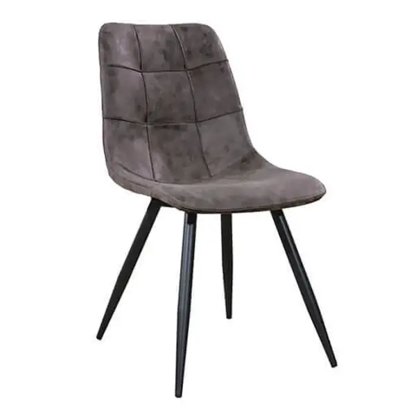 Stoelen | PEAK | Microvezel/Metaal | Anthracite | Zwarte Poten | Indoor | 2 Stuks | 480x650x880(h)mm
