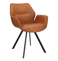 HC Stoelen | PERLA | Leer/Metaal | Camel | Zwarte Poten | Indoor | 2 Stuks | 620x620x850(h)mm 