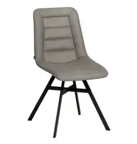HC Stoelen | NIELS | Polyester/Metaal | Grey | Zwarte Poten | Indoor | 2 Stuks | 480x640x890(h)mm