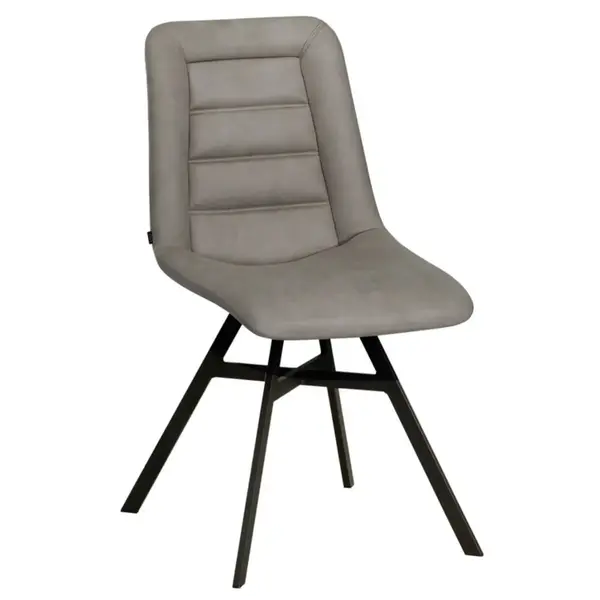 Stoelen | NIELS | Polyester/Metaal | Grey | Zwarte Poten | Indoor | 2 Stuks | 480x640x890(h)mm