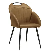 HC Stoelen | BELIZE | Microvezel/Metaal | Cognac | Zwarte Poten | Indoor | 2 Stuks | 550x600x880(h)mm