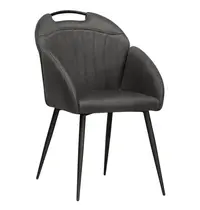 HC Stoelen | BELIZE | Microvezel/Metaal | Anthracite | Zwarte Poten | Indoor | 2 Stuks | 550x600x880(h)mm 