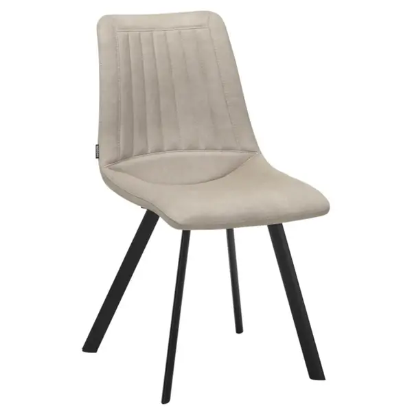 Stoelen | PLUTO | Microvezel/Metaal | Sand | Zwarte Poten | Indoor | 2 Stuks | 470x660x860(h)mm