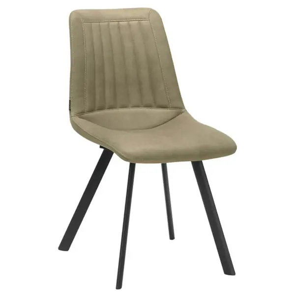 Stoelen | PLUTO | Microvezel/Metaal | Thyme | Zwarte Poten | Indoor | 2 Stuks | 590x650x855(h)mm