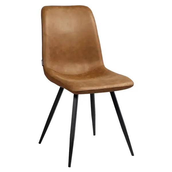 Stoelen | SPECTRA | Microvezel/Metaal | Cognac | Zwarte Poten | Indoor | 2 Stuks | 540x610x860(h)mm