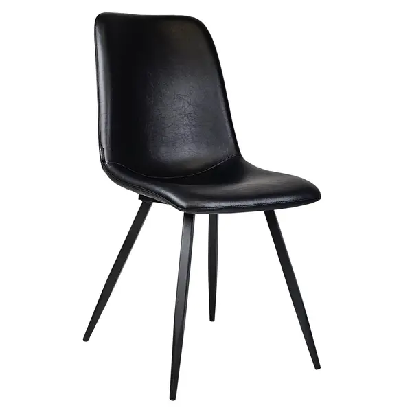 Stoelen | SPECTRA |  Kunstleer/Metaal | Black | Zwarte Poten | Indoor | 2 Stuks | 540x610x860(h)mm