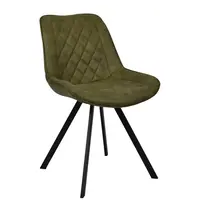 HC Stoelen | TES DIAMOND | Microvezel/Metaal | Olive | Zwarte Poten | Indoor | 2 Stuks | 510x610x810(h)mm
