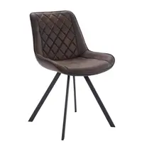 HC Stoelen | TES DIAMOND | Microvezel/Metaal | Brown | Zwarte Poten | Indoor | 2 Stuks | 510x610x810(h)mm