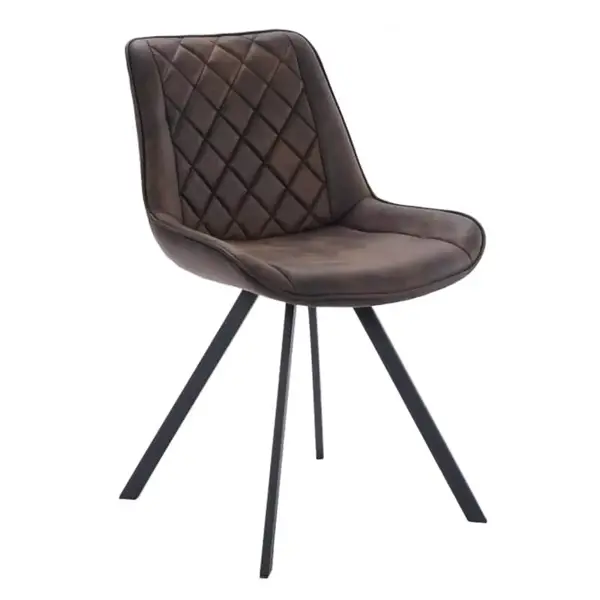 Stoelen | TES DIAMOND | Microvezel/Metaal | Brown | Zwarte Poten | Indoor | 2 Stuks | 510x610x810(h)mm