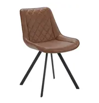 HC Stoelen | TES DIAMOND | Kunstleer/Metaal | Mocca | Zwarte Poten | Indoor | 2 Stuks | 510x610x810(h)mm