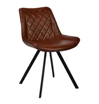 HC Stoelen | TES DIAMOND | Kunstleer/Metaal | Brown | Zwarte Poten | Indoor | 2 Stuks | 510x610x810(h)mm